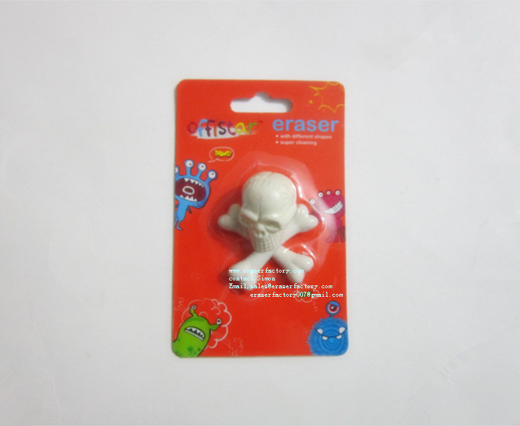 LXB307  Skull with bones erasers