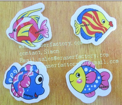 LXS20  cartoon fish erasers 