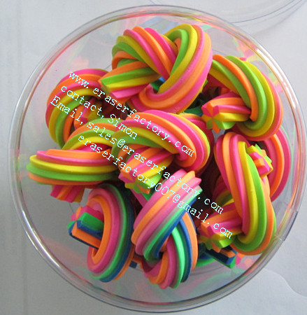 colorful twisted erasers
