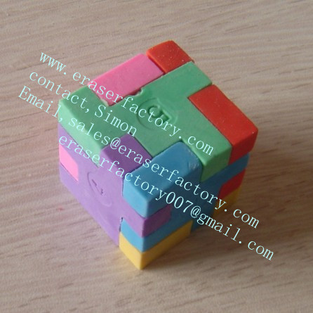  LXU21   puzzle  magic cube erasers for tapping children's mind