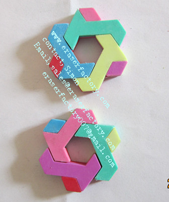  LXU20  hexagonal puzzle erasers