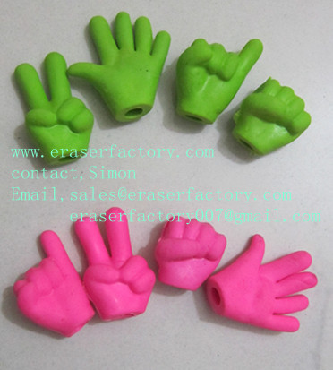  LX002  Children Assorted Color 4 Kinds Gestures Finger Erasers