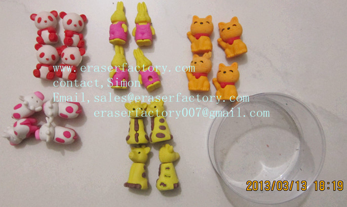 LX005  cartoon animal puzzle erasers 