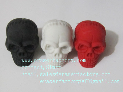  LXU34  skull erasers