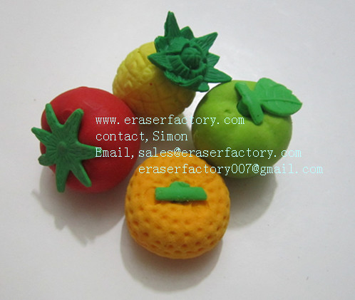 fresh fruit erasers set 