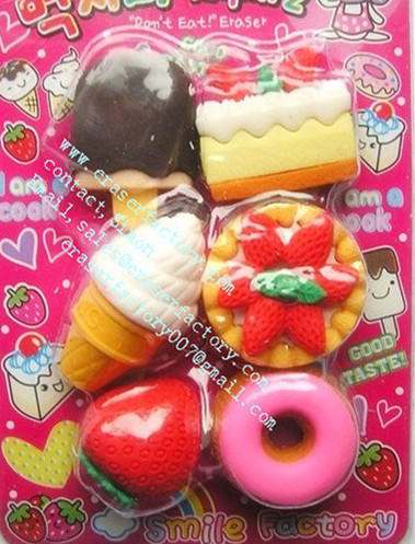  LXB18  delicious food erasers set 