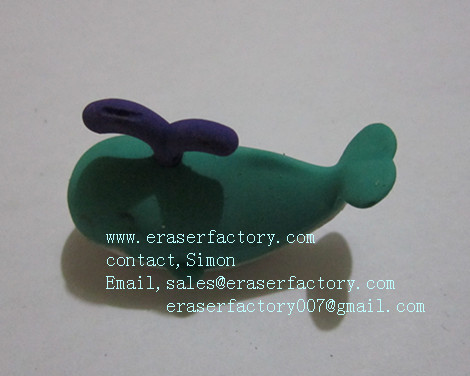 LXA16  whale shaped  novelty erasers 