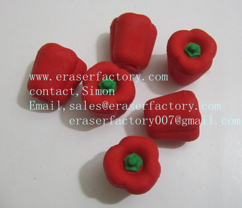 LXF16  red pepper promotional erasers 
