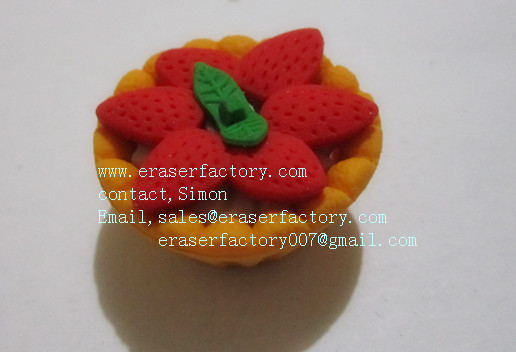 LXF28  strawberry cake promotional erasers 