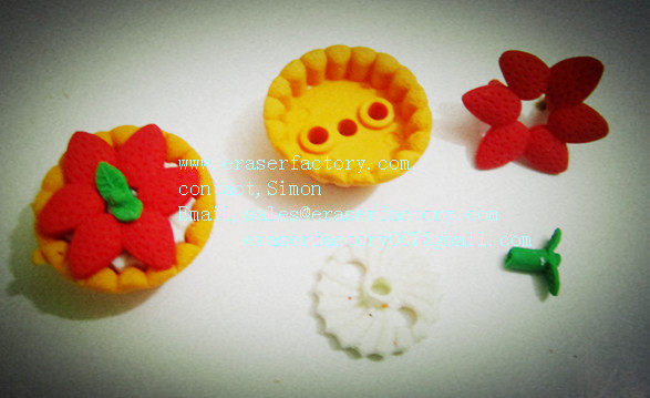  LXF28   strawberry round cake promotional erasers