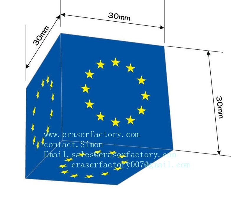 LXP22   Cubic Office Eraser with EU stars printing 
