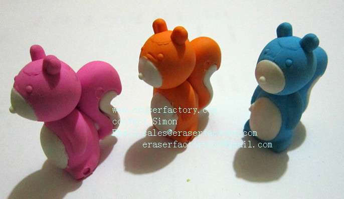 LXA20 Squirrel Animal Erasers 