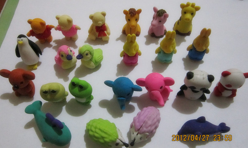 3D animal erasers assortment