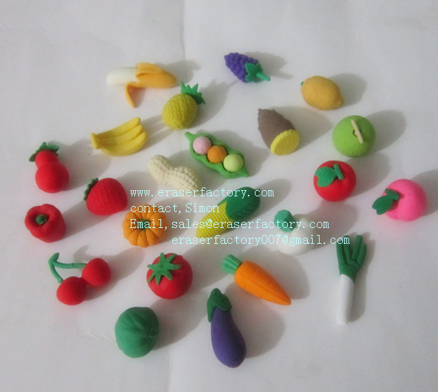 Fruit&Vegetable Erasers Assort.