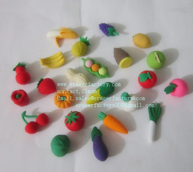 Fruit&Vegetable Erasers Assort.