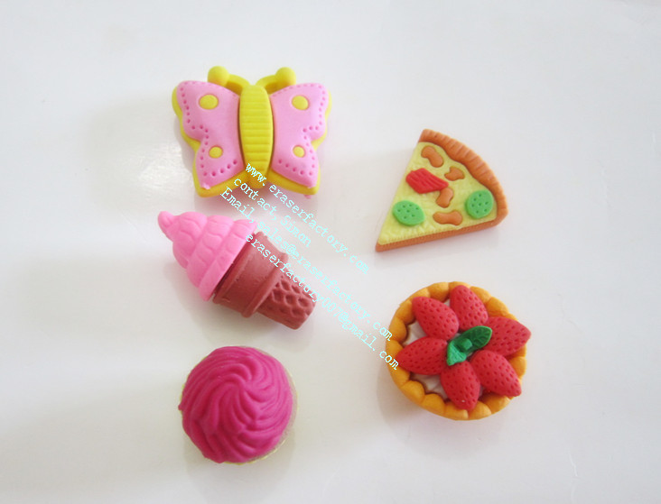 LXS89  fancy 3D erasers 5 kinds