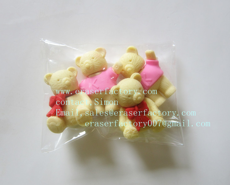 LXS79  Childish Teddy Bears 3D erasers