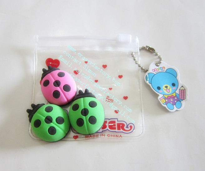 LXN25  Ladybug Insect Erasers