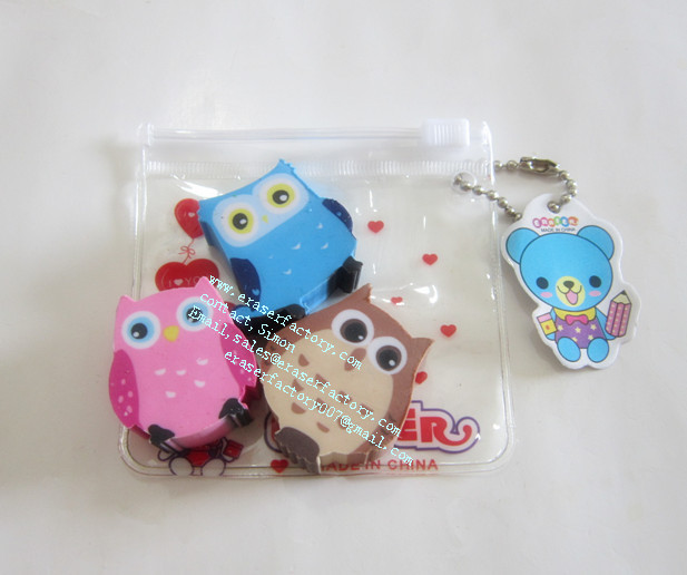 LXN27  Owl Erasers