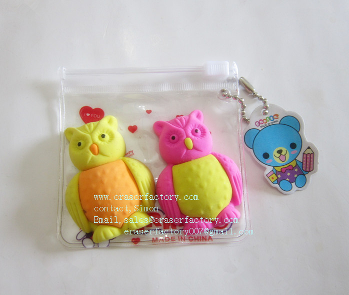 LXN30   owl  puzzle erasers