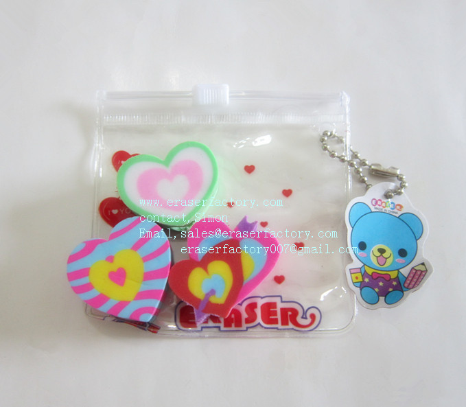 LXN45  Heart  Erasers 