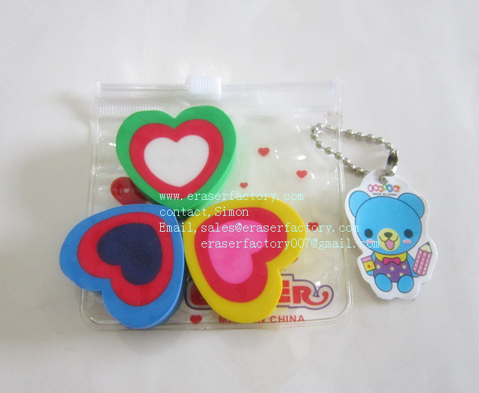 LXN49  Overlaped Heart Erasers