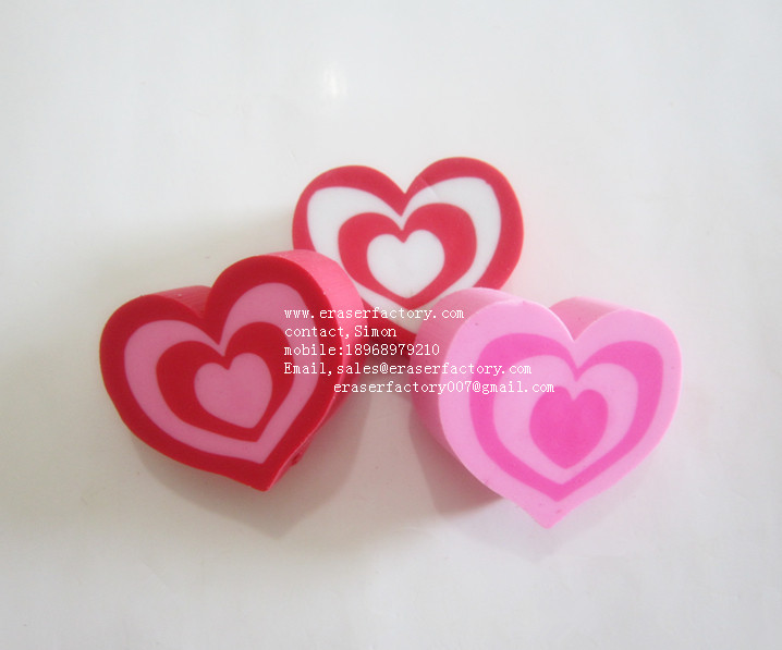 LXU136  multiple heart erasers